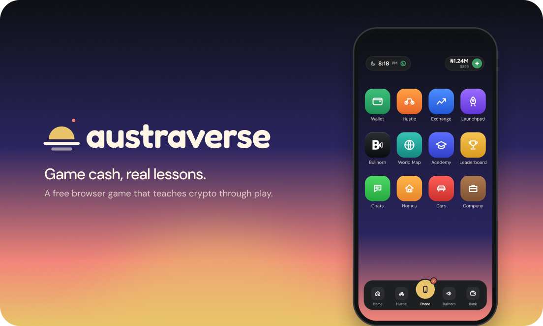 Austraverse — Austraverse: a game that teaches crypto through play.